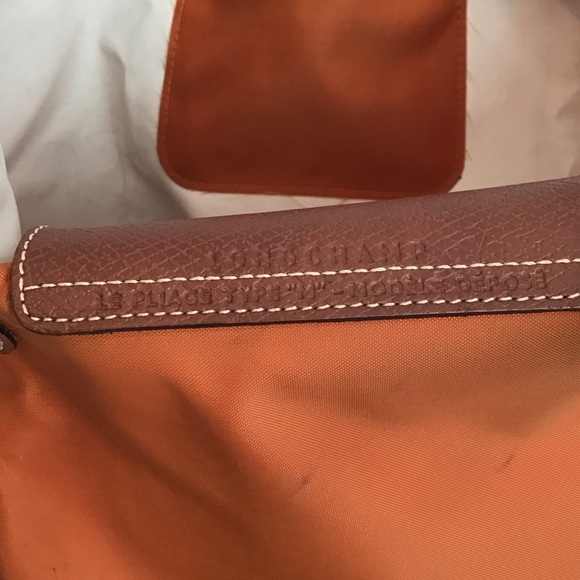 Longchamp Orange Tote with Brown Accents - Picture 3 of 9